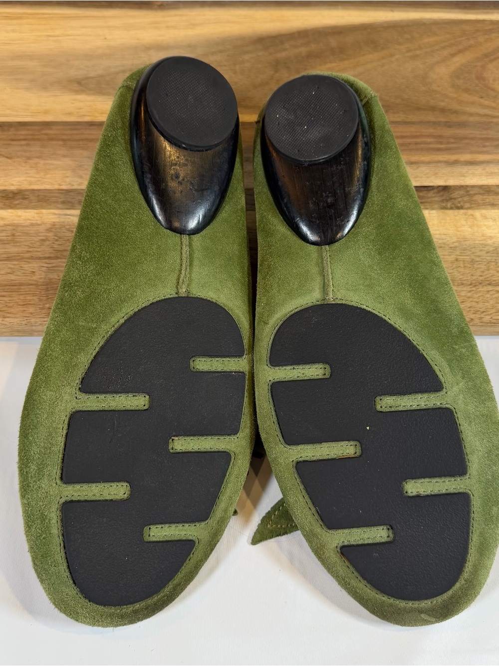 Me Too Woman’s Suede Fringe Moccasin Loafers - Olive Green Sz 10 - Picture 7 of 7